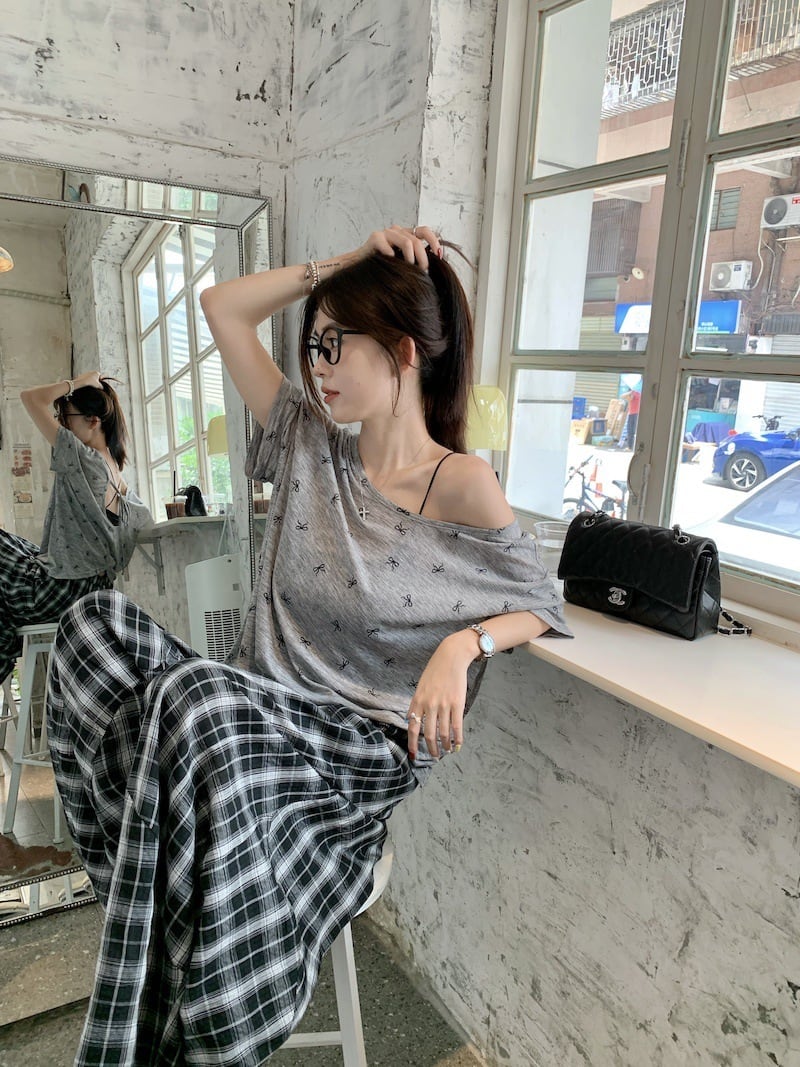 【set】Tシャツ×カジュアルパンツセット　M25139