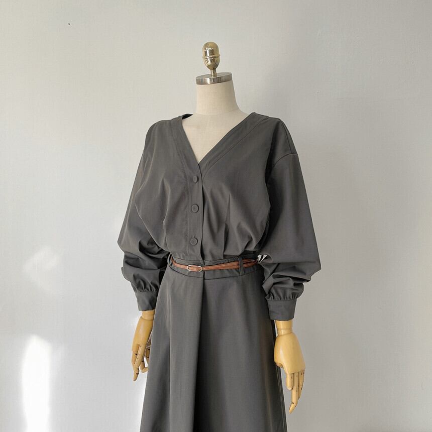 【dress】OL、通勤ワンピースベルト付き　M29620