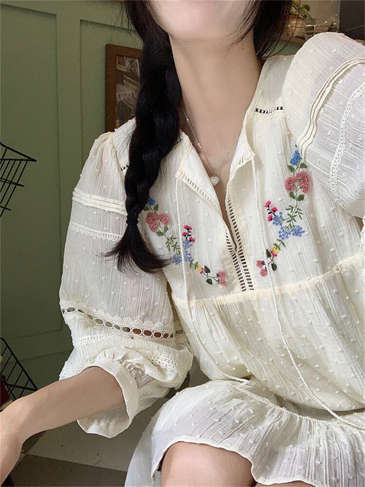 【dress】ランタンスリーブ花柄ワンピース G20348