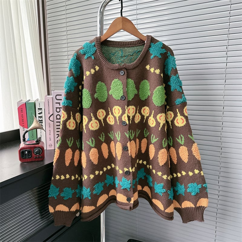 【outer】ジャカードニットカーデ　M26386