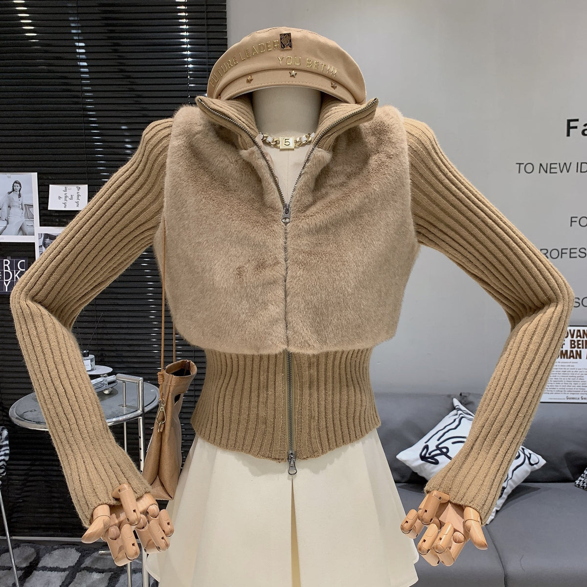 【outer】ファードッキングニットアウター　N2846
