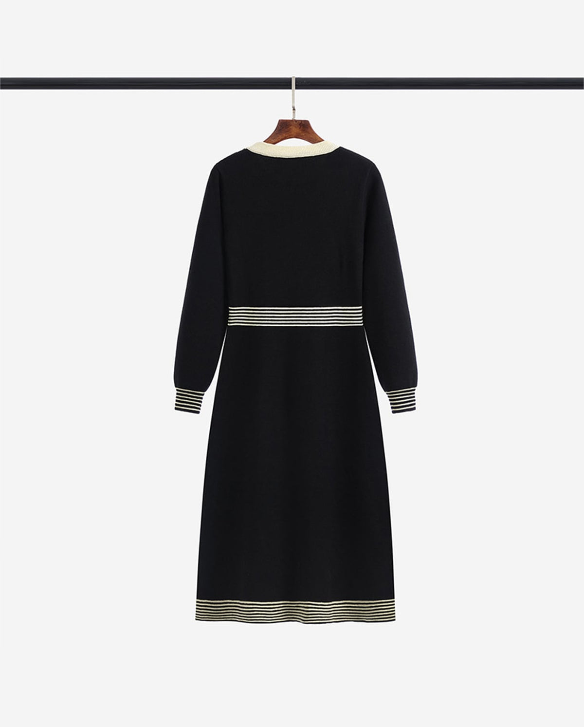 【dress】ボーダー柄ニットワンピース Q7299