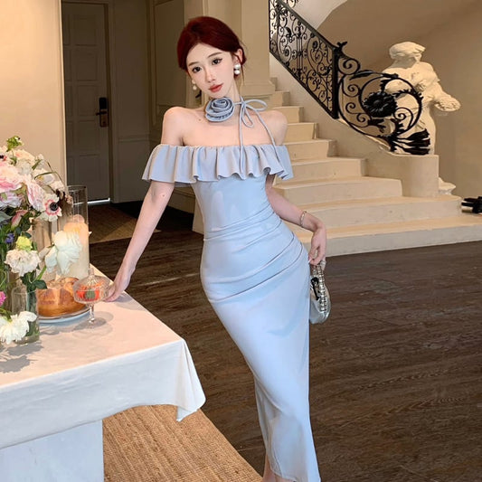 【dress】オフショルダーフリルワンピース G21120