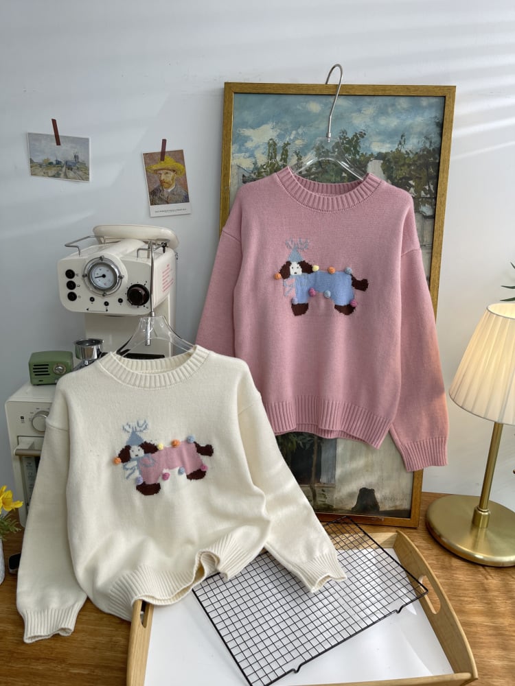 【tops】ジャカードニットセーター　M26855