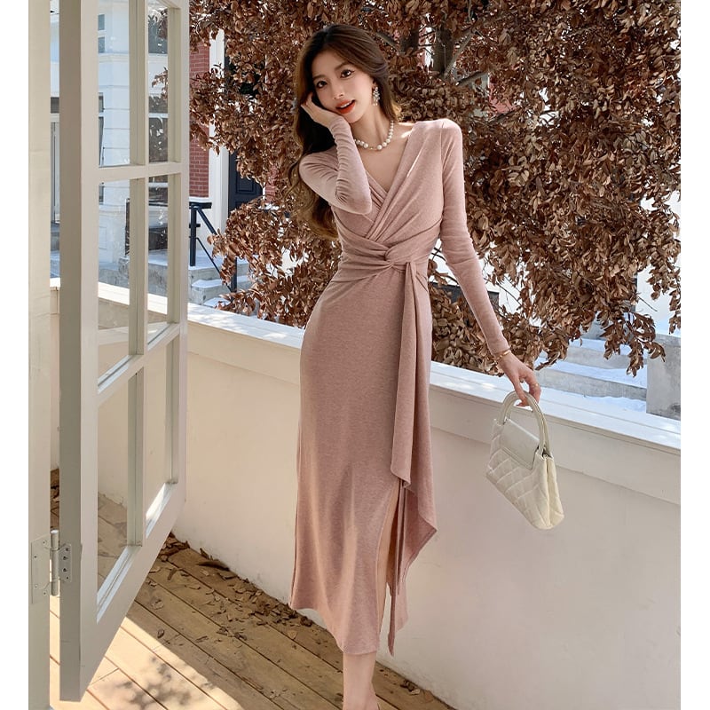 【dress】Vネックワンピース　M29498