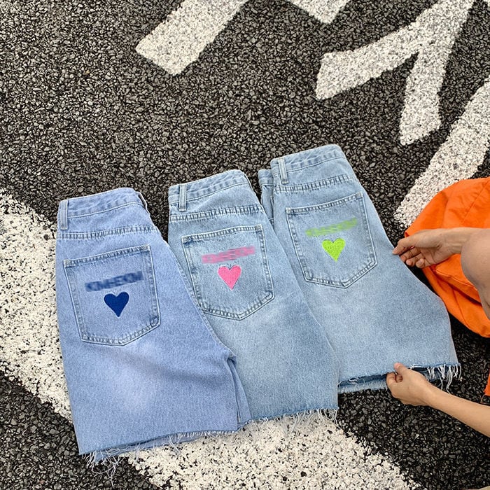 【bottoms】ハートデニムショートパンツG21294