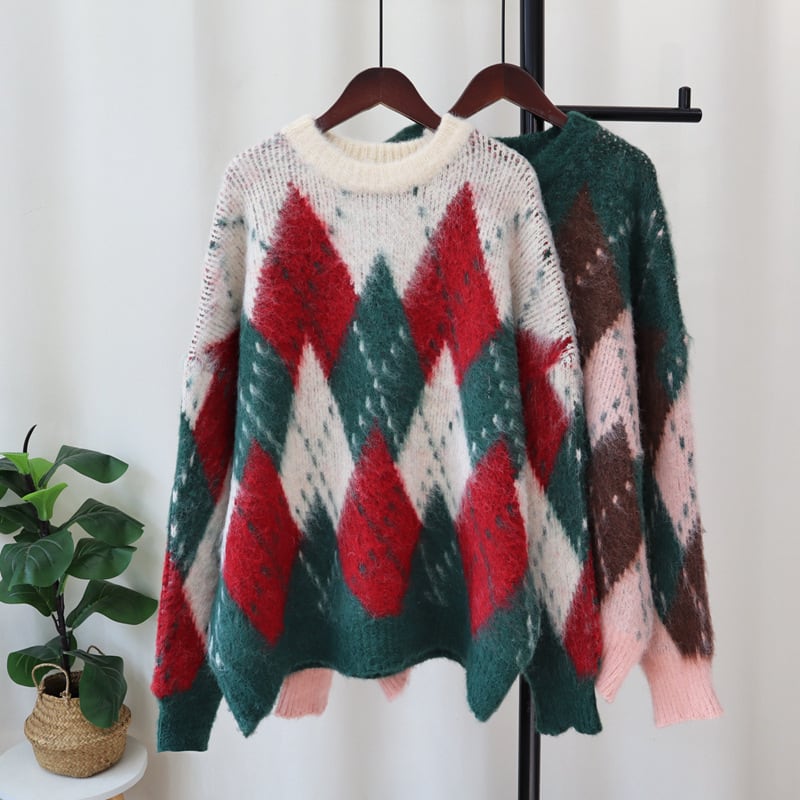 【tops】ダイヤモンドニットセーター　M28094