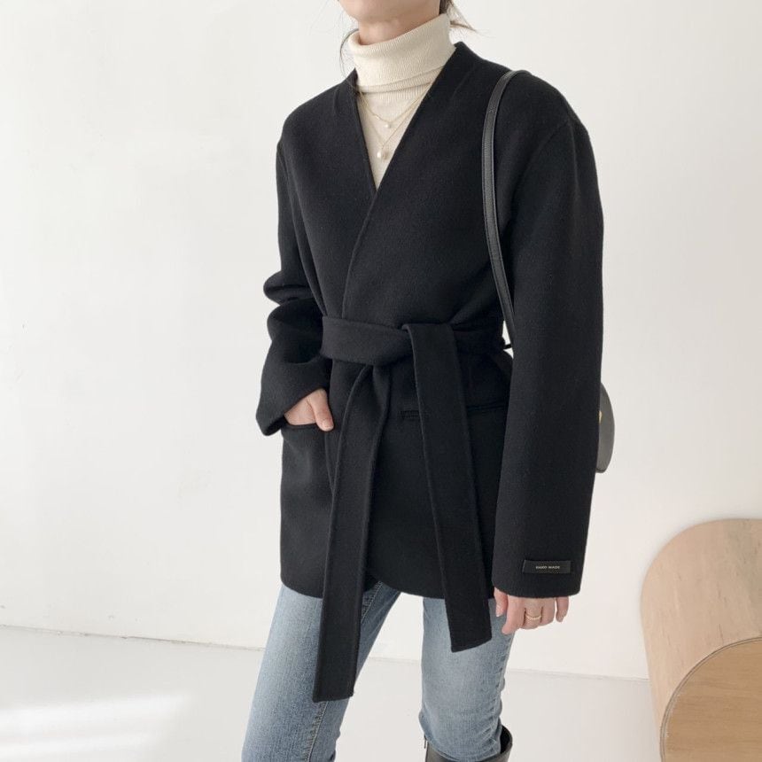 【outer】Vネックチェスターコート　M19078