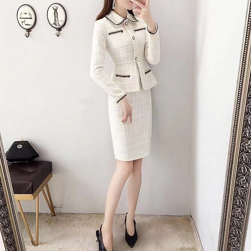 【dress】激安販売中エレガントラペル長袖体型カバー配色OL通勤タイト厚手フォーマルワンピースF1408