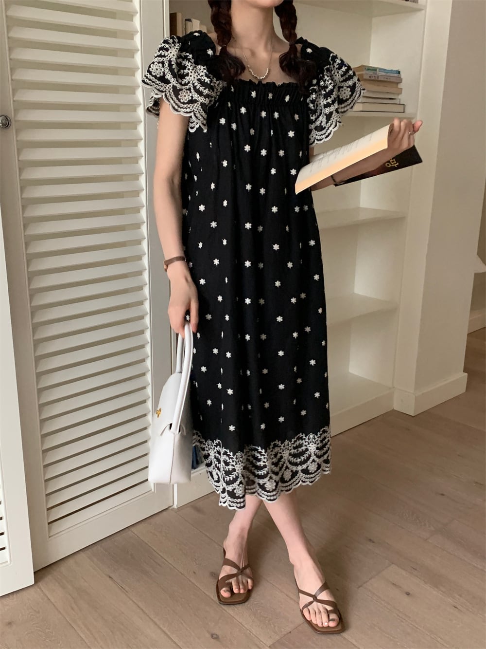 【dress】刺繍ワンピース　M24729