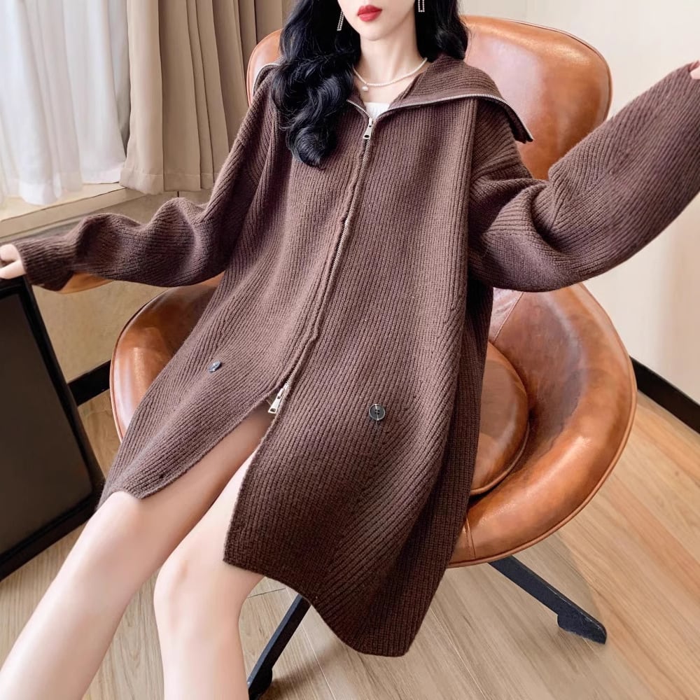【outer】ファスナーニットカーデ　M28487