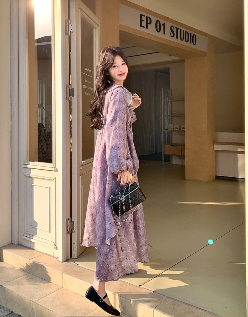 【dress】フレアロングワンピース Q8221