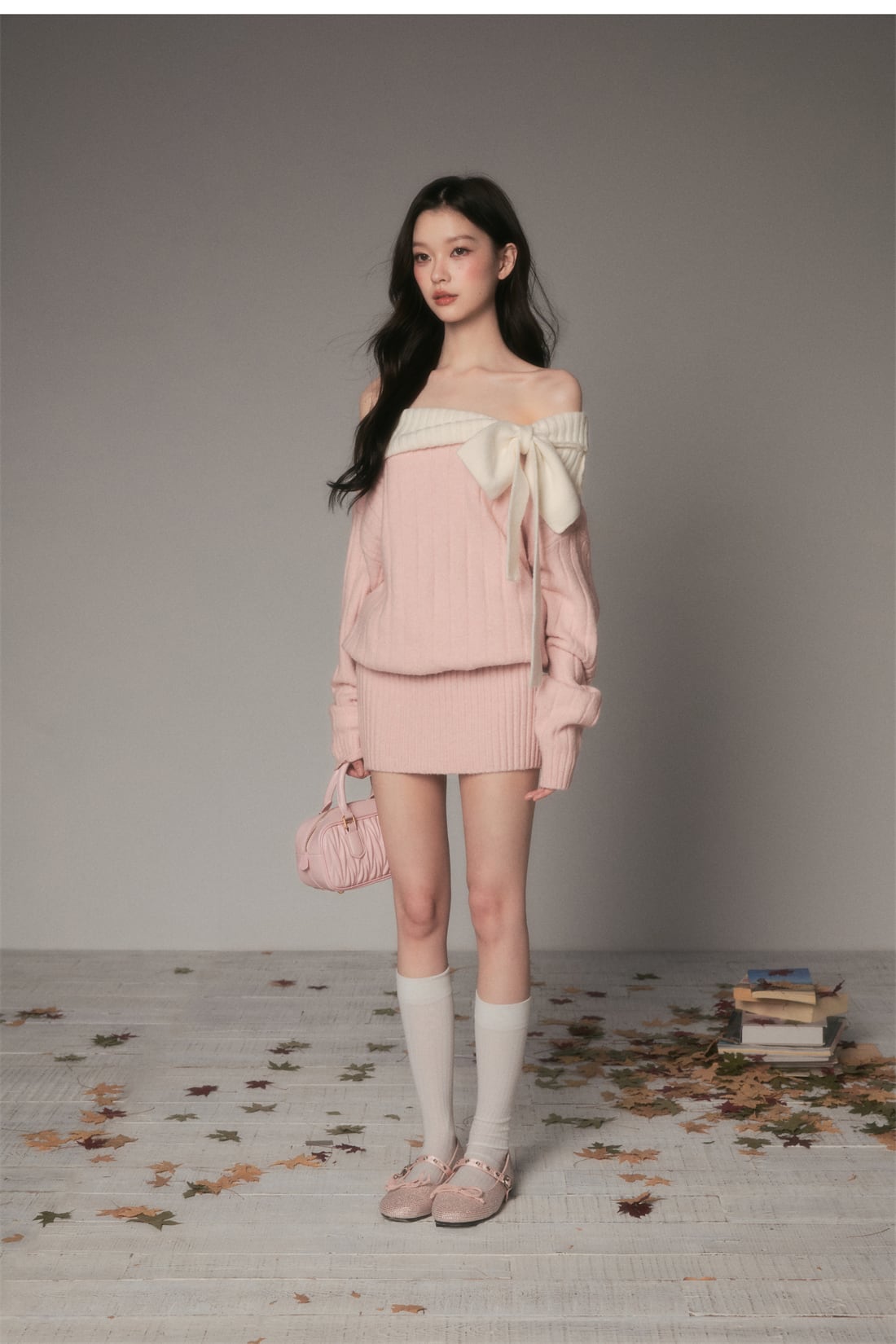 【dress】オフショルリボンミニワンピース　N3482