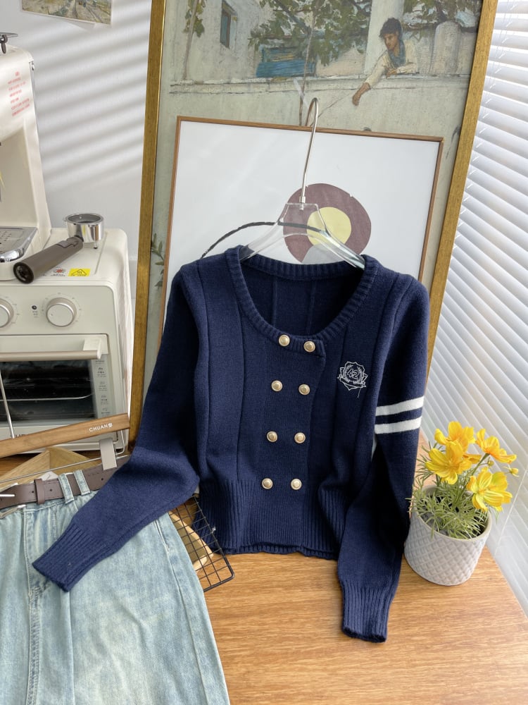 【outer】刺繍ニットカーデ　M25544