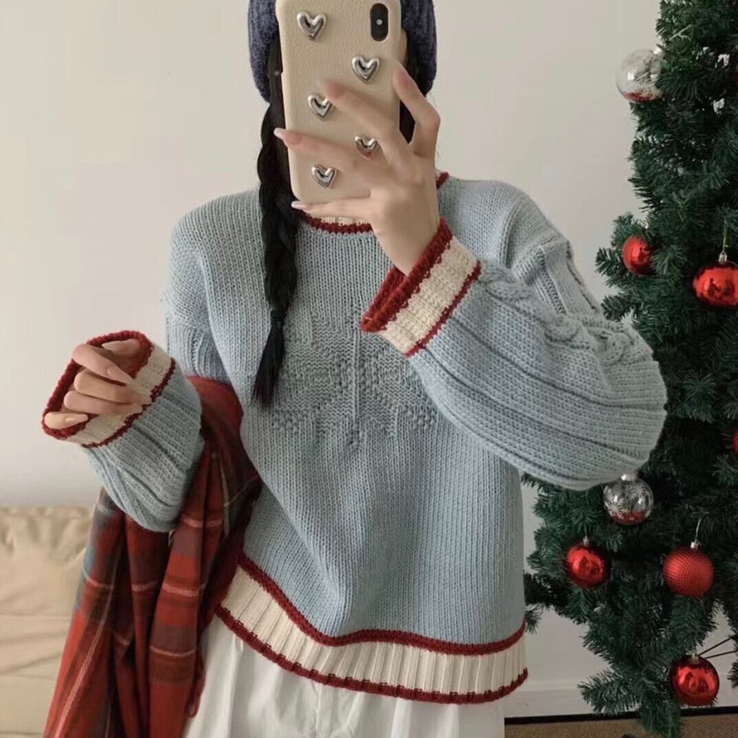 【tops】ジャカードニットセーター　M28825