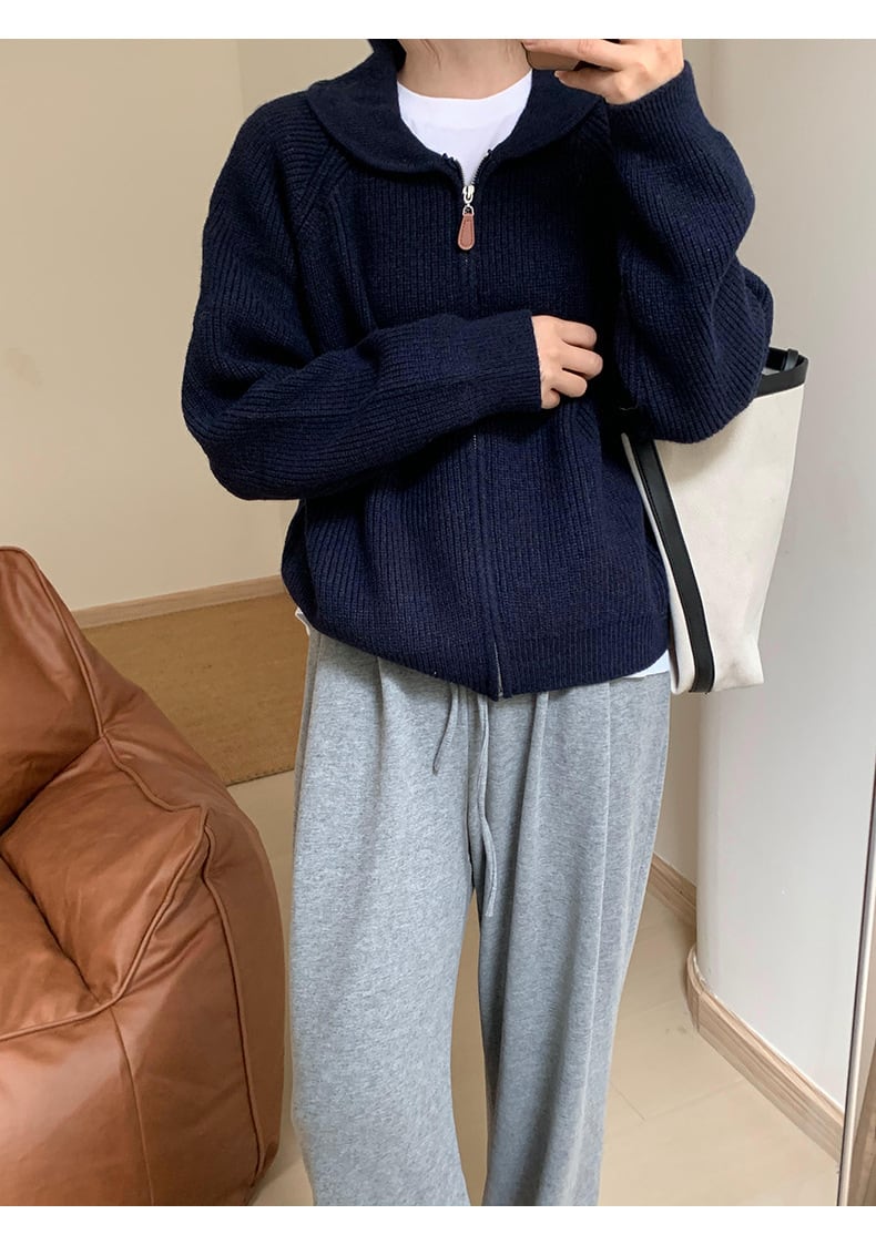 【outer】ファスナーニットカーデ　M27230
