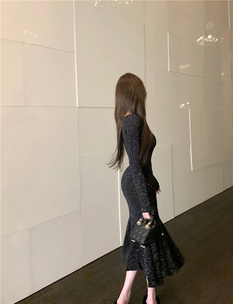 【dress】ビジューマーメイドワンピース　M26179