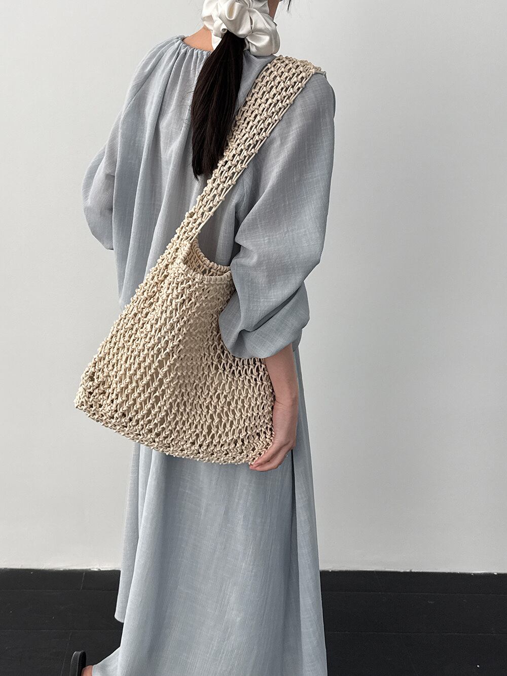 【set】リボン付きトップス×ロングスカートセット Q8324