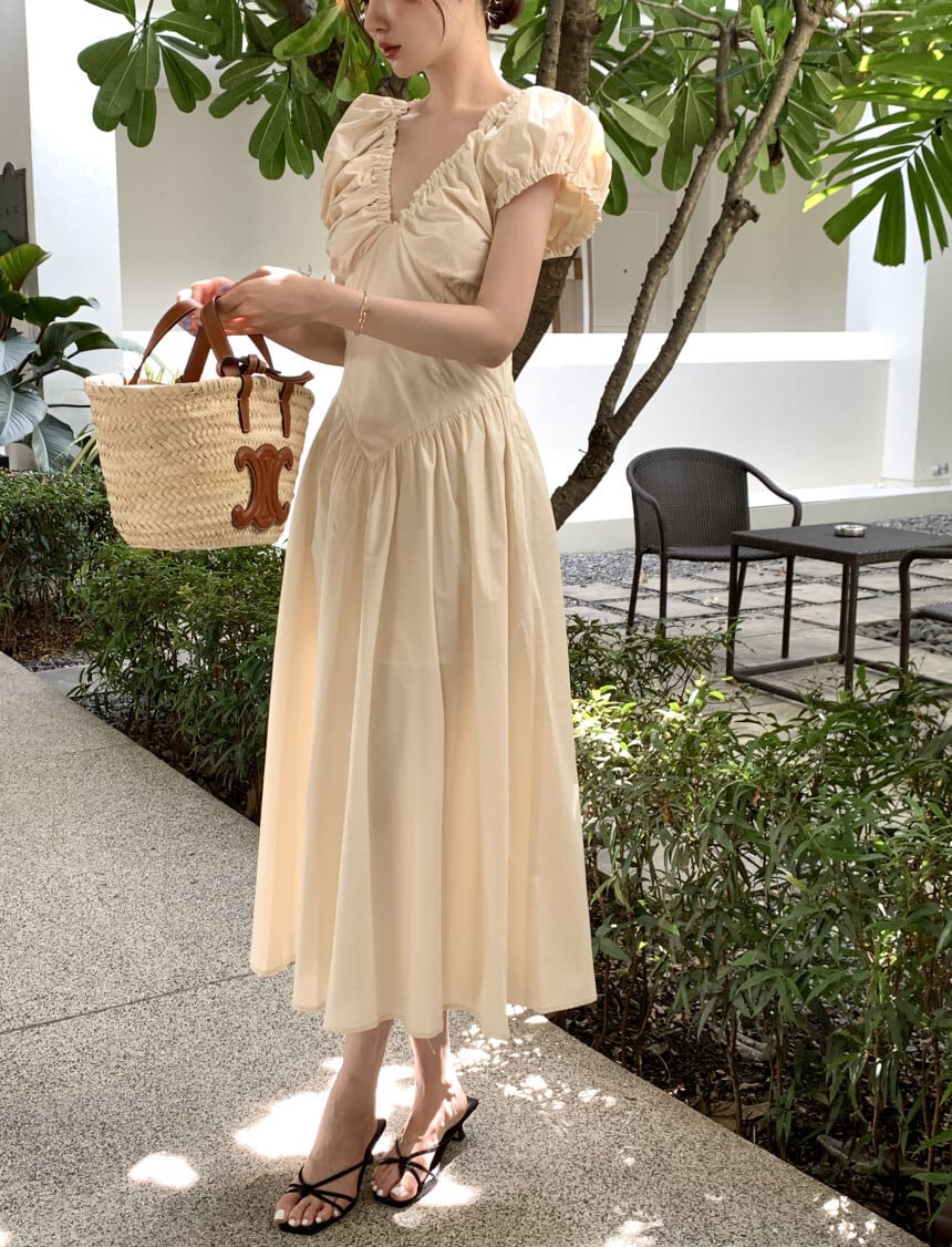 【dress】Vネックワンピース　M24626