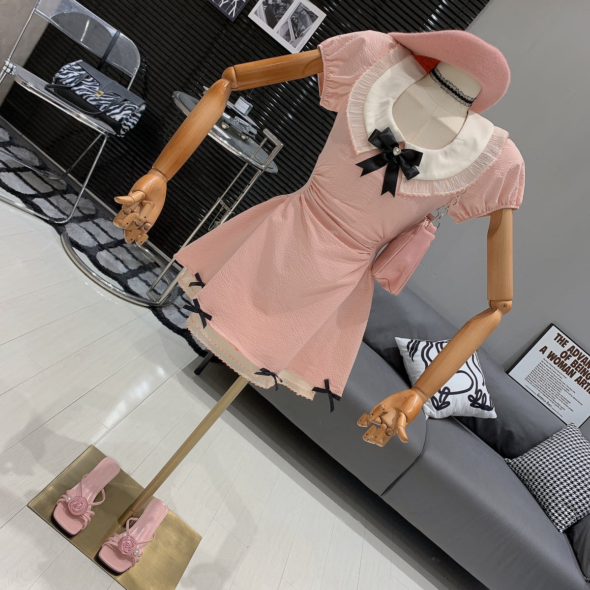 【dress】リボン付きワンピース　M25275