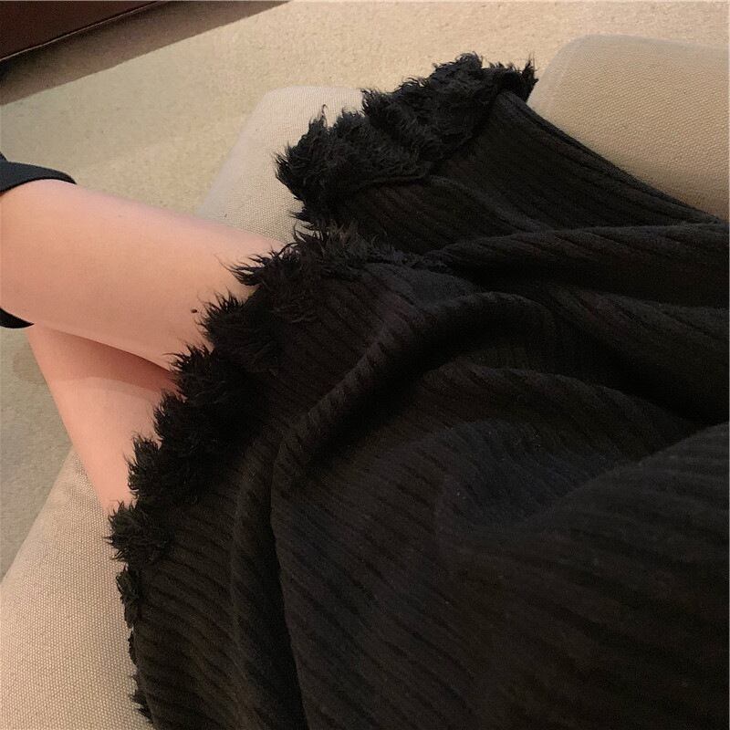 【tops】ハイネック長袖ファッション無地ゆったり着回しニットセーターF0840