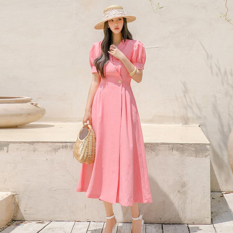【dress】パフスリーブワンピース G20187