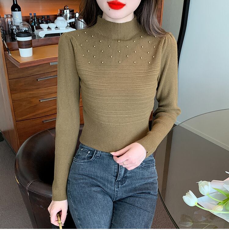 【tops】パールニットトップス　M27553
