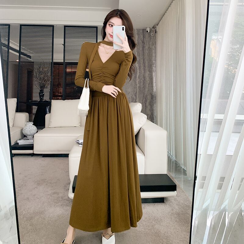 【dress】チョーカー付Vネックワンピース　M28249
