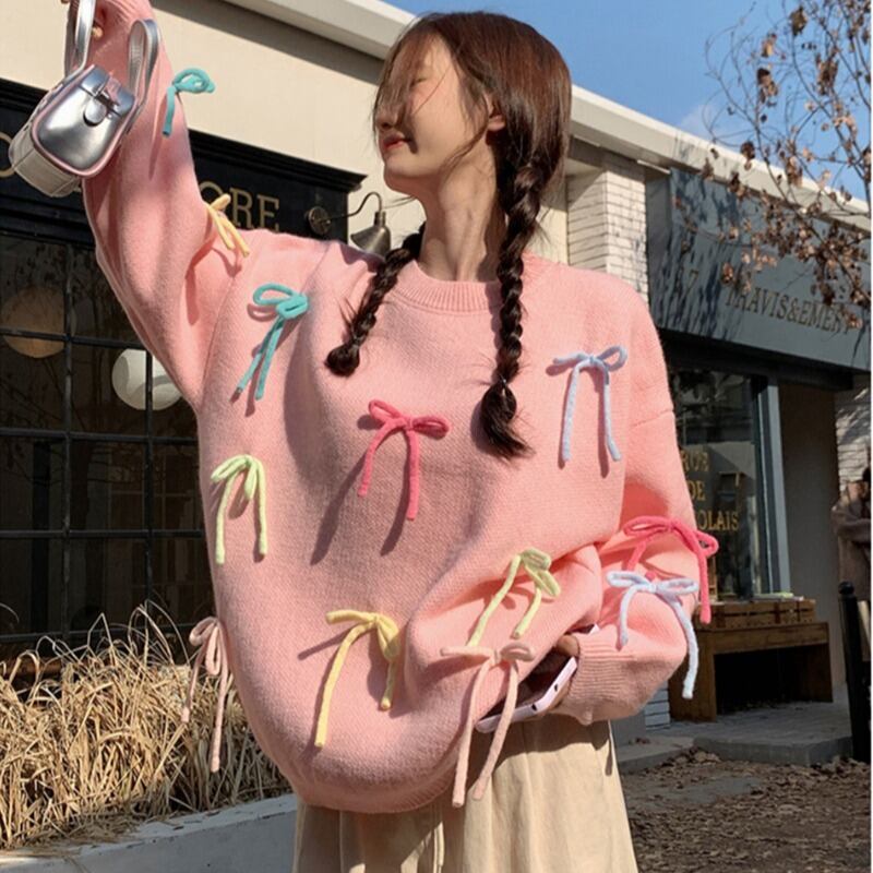 【tops】クルーネックニットセーター　M19182