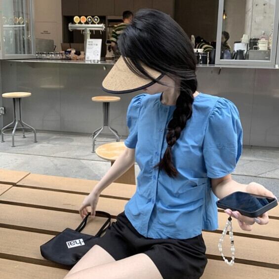 【tops】パフスリーブシャツトップス　M29692