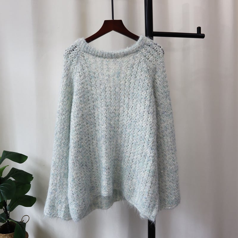 【tops】リボン付きニットセーター　M26372