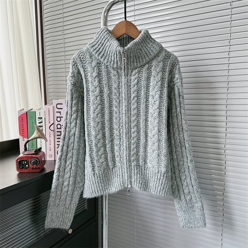 【outer】ファスナーニットカーデ　M27298
