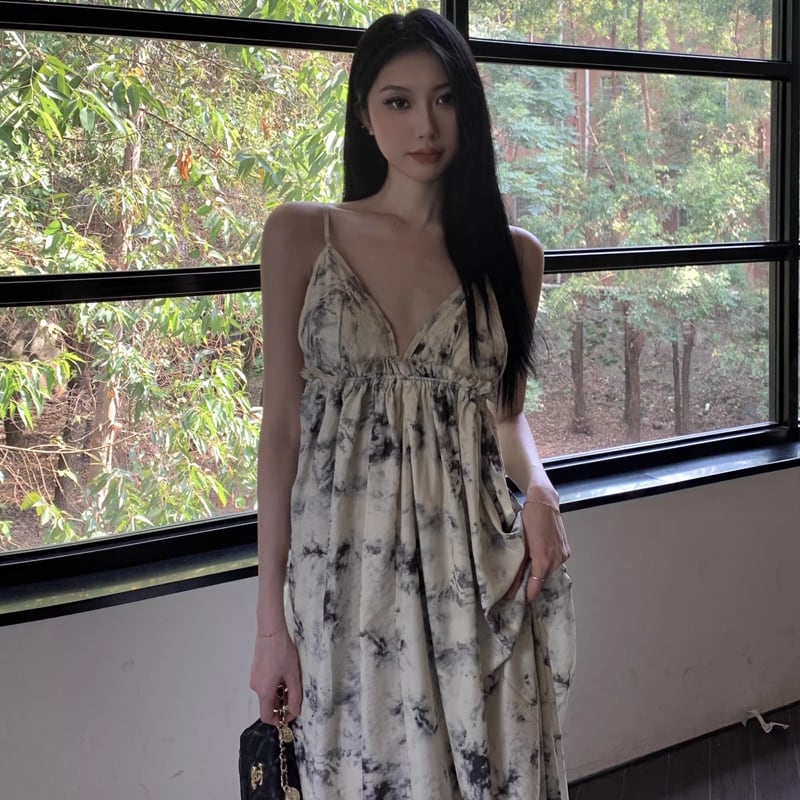 【dress】花柄キャミワンピース Q8319