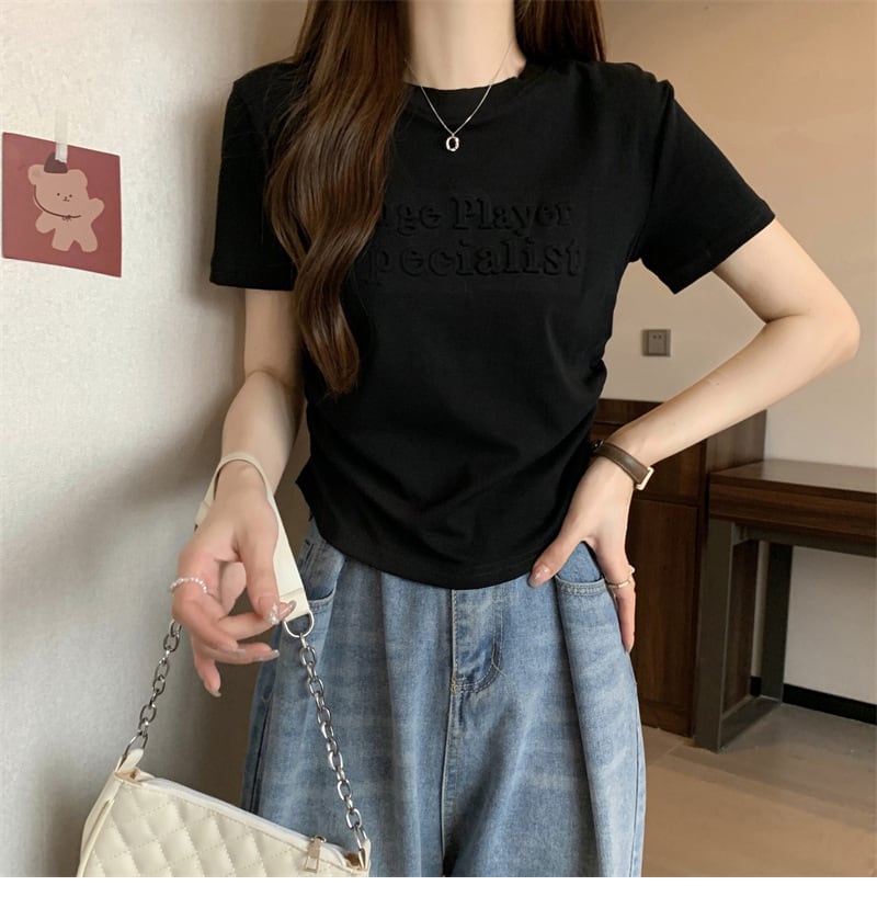 【tops】3色イレギュラー半袖ＴシャツF7290