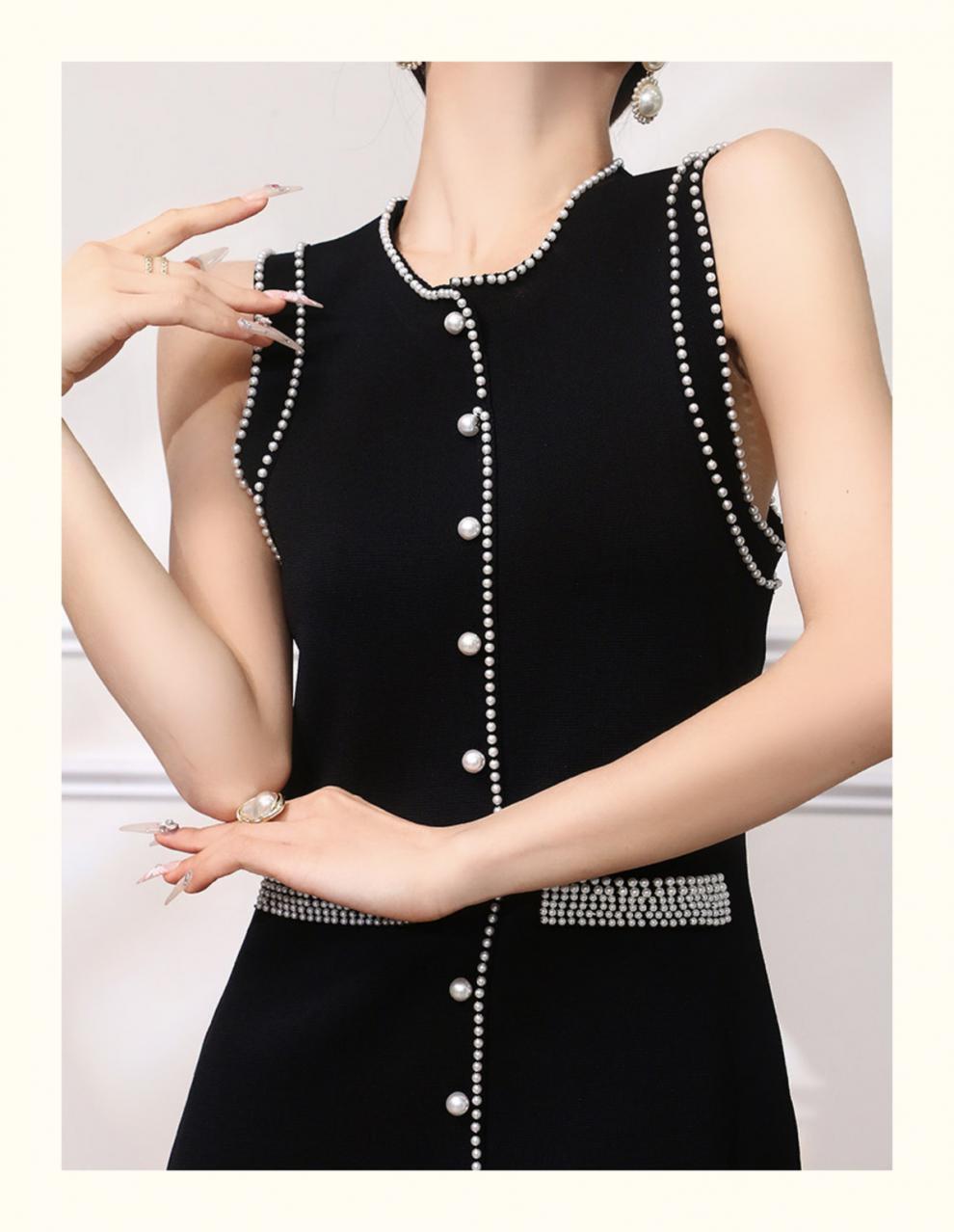 【dress】パールノースリーブワンピース　M24350