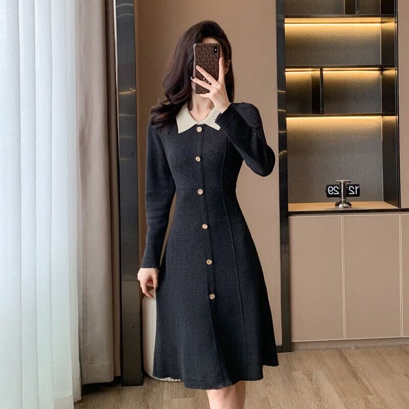 【dress】POLOネックニットワンピース　M18929