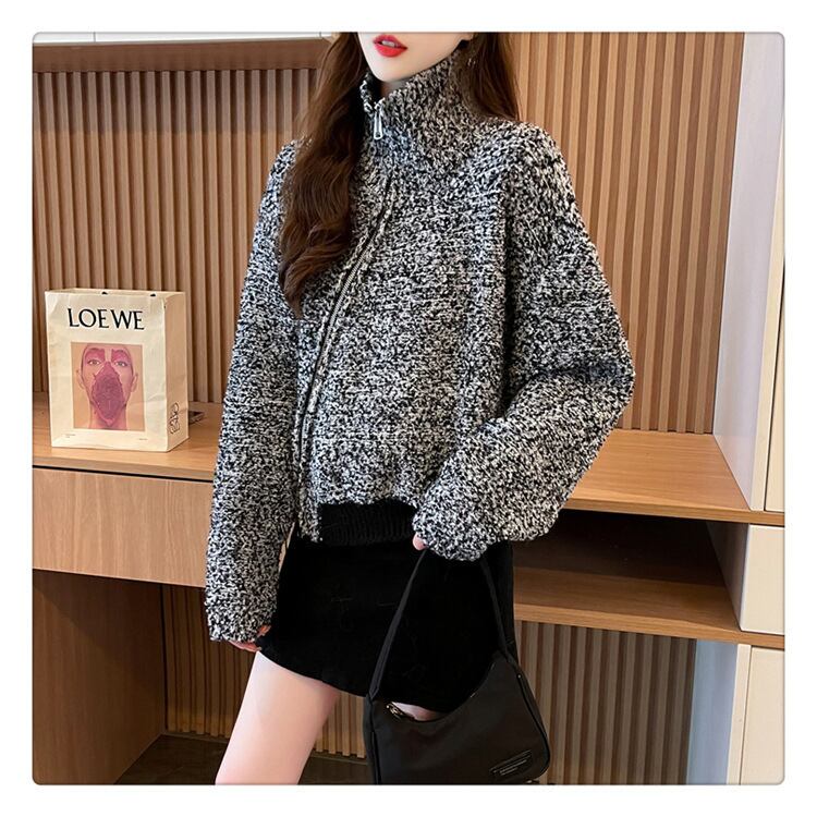 【outer】ファスナーニットカーデ　M18598