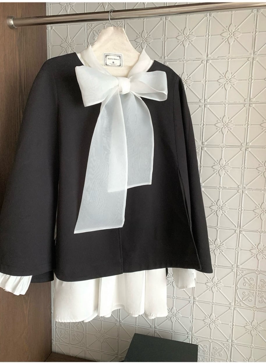 【dress】ビッグリボンシャツワンピース　N3412