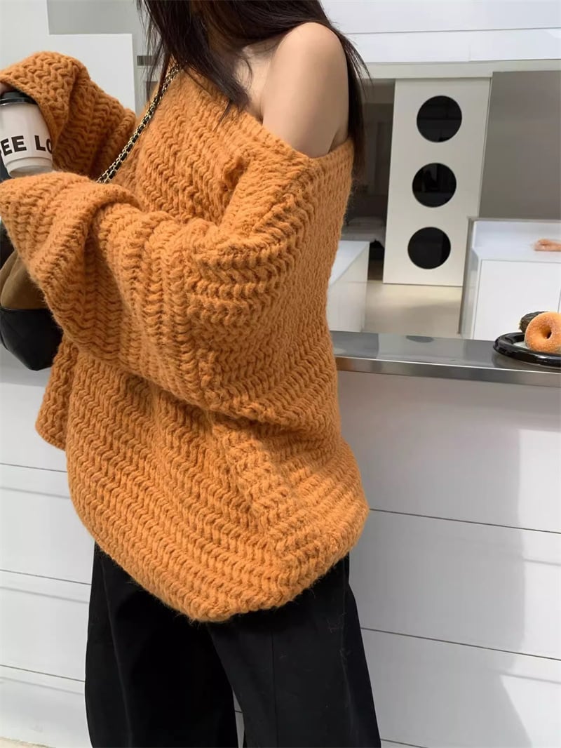 【tops】ワンショルダーニットトップス Q7153