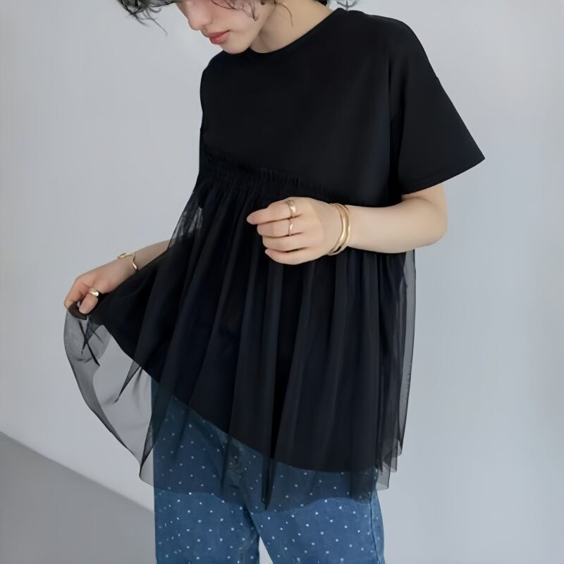 【tops】メッシュ切り替えTシャツG20304