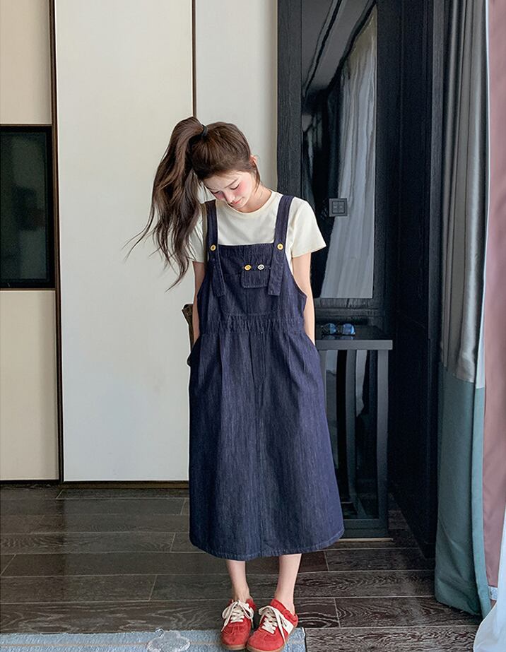 【dress】デニムサロペットスカート Q8321