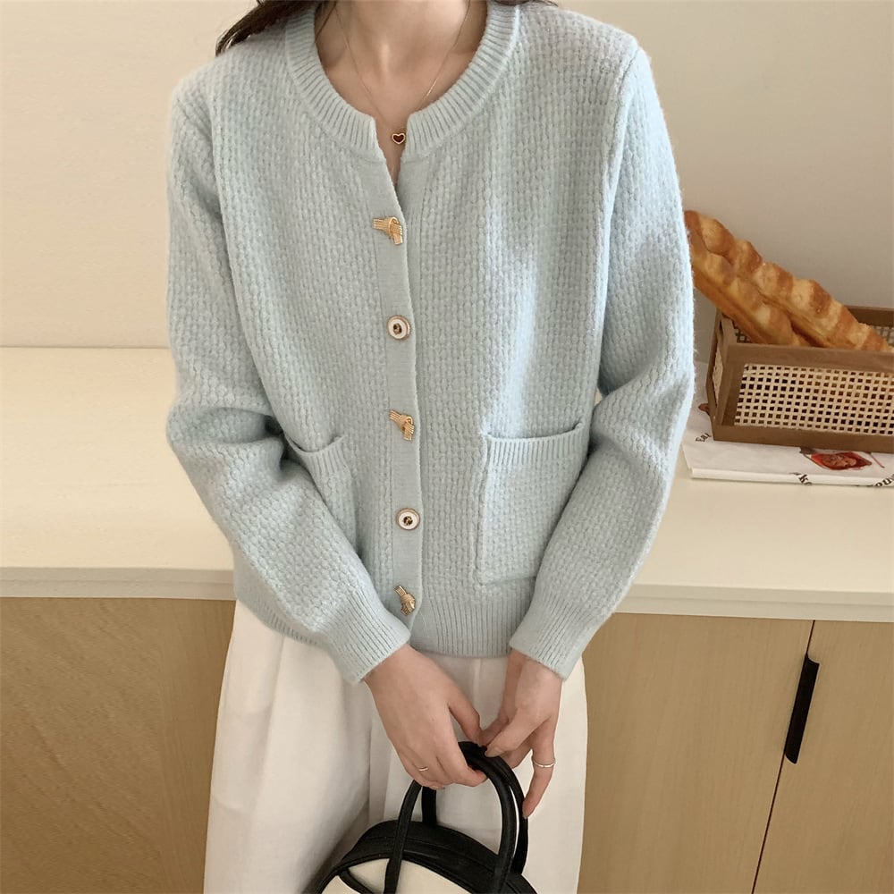 【outer】クルーネックニットカーデ　M25982