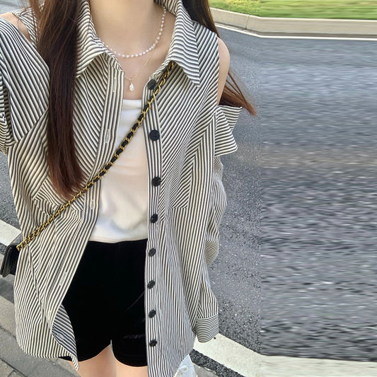 【tops】オープンショルダー長袖ブラウスG22923