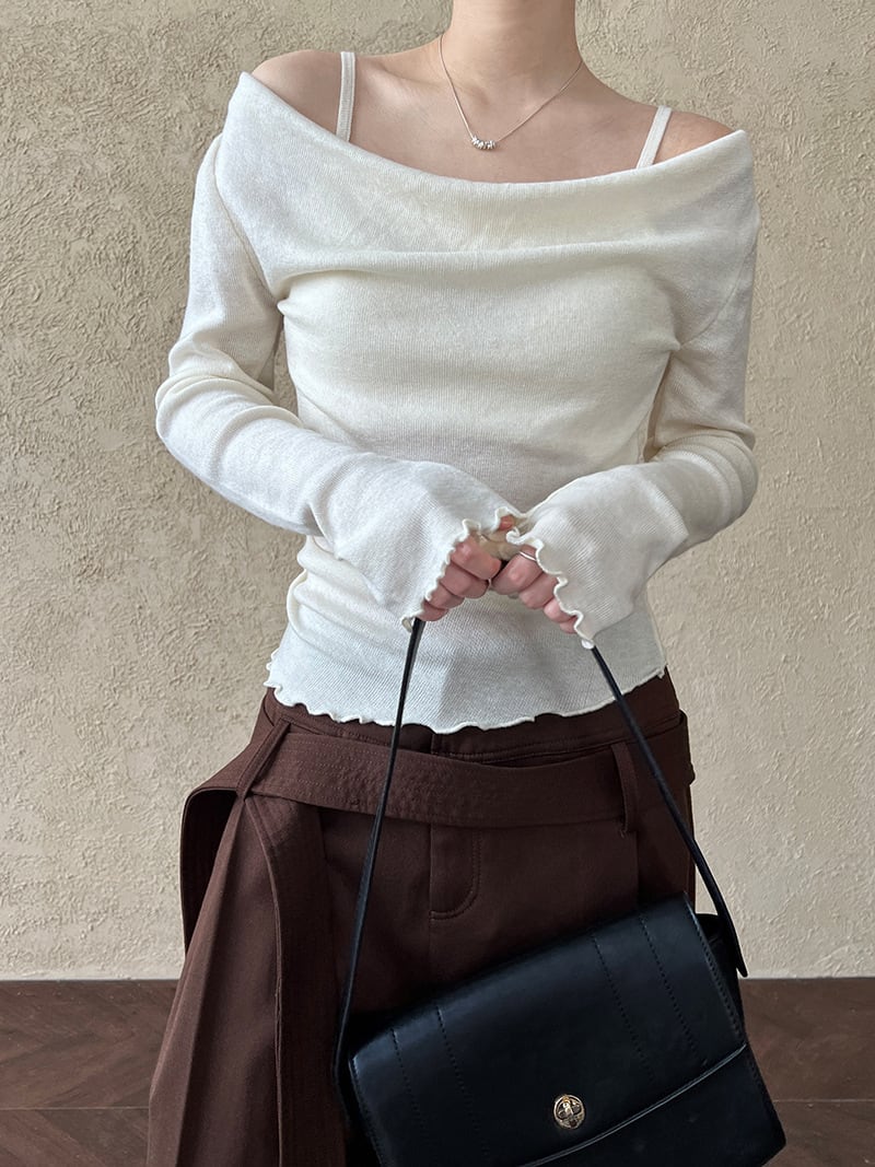 【tops】レイヤードニットトップス　N2875