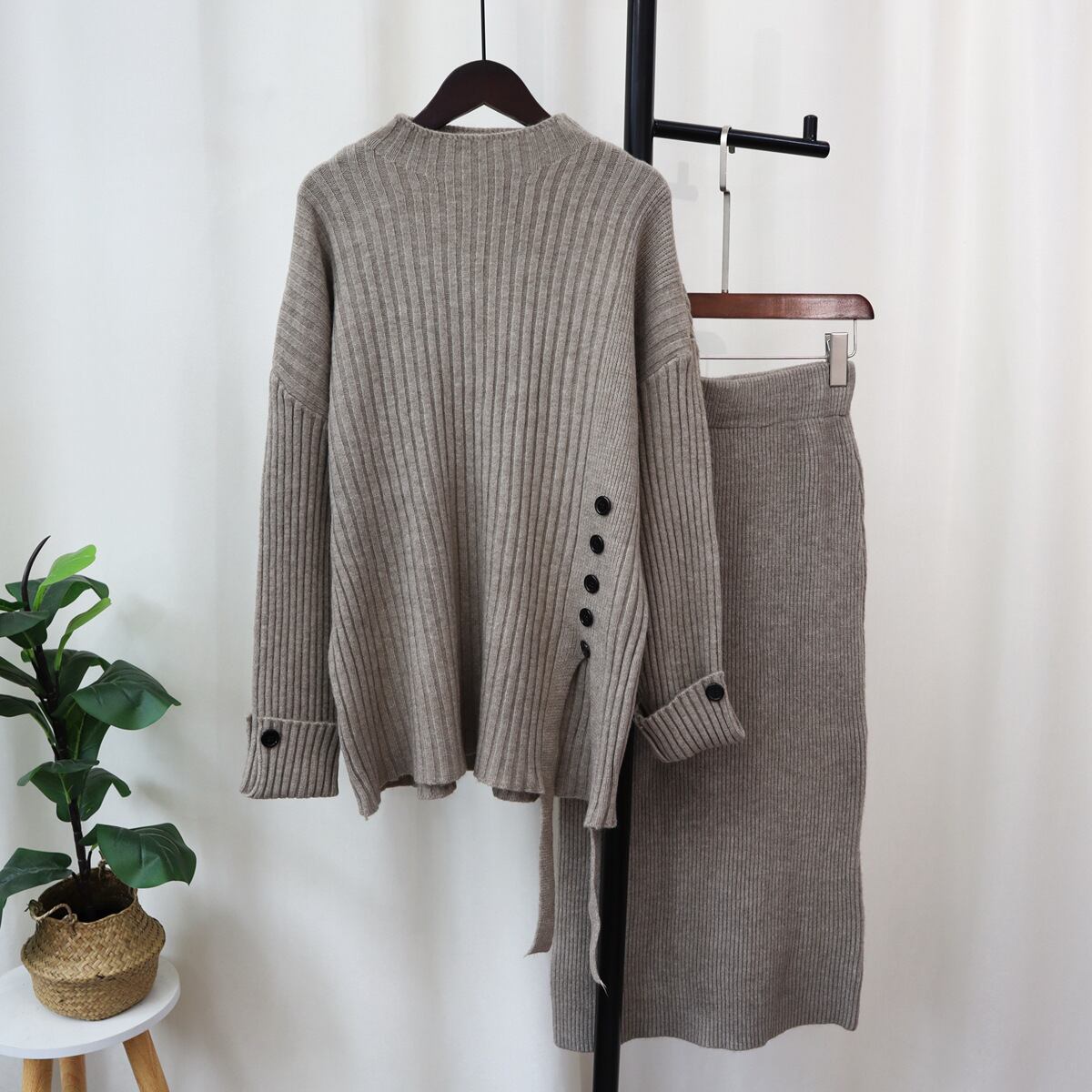 【set】ニットセーター×スカートセット　M18781