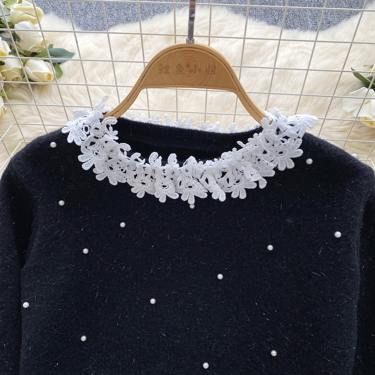【set】レースパールニットセーター×スカートセット　M26233