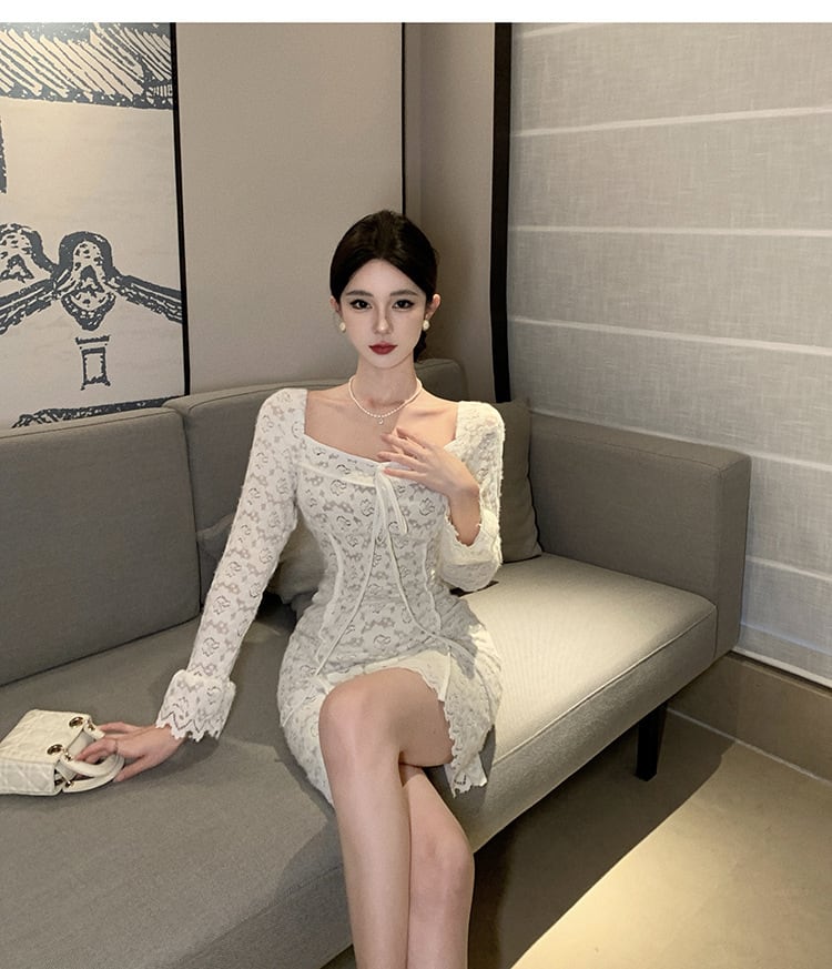 【dress】レース切り替えワンピース　M26143