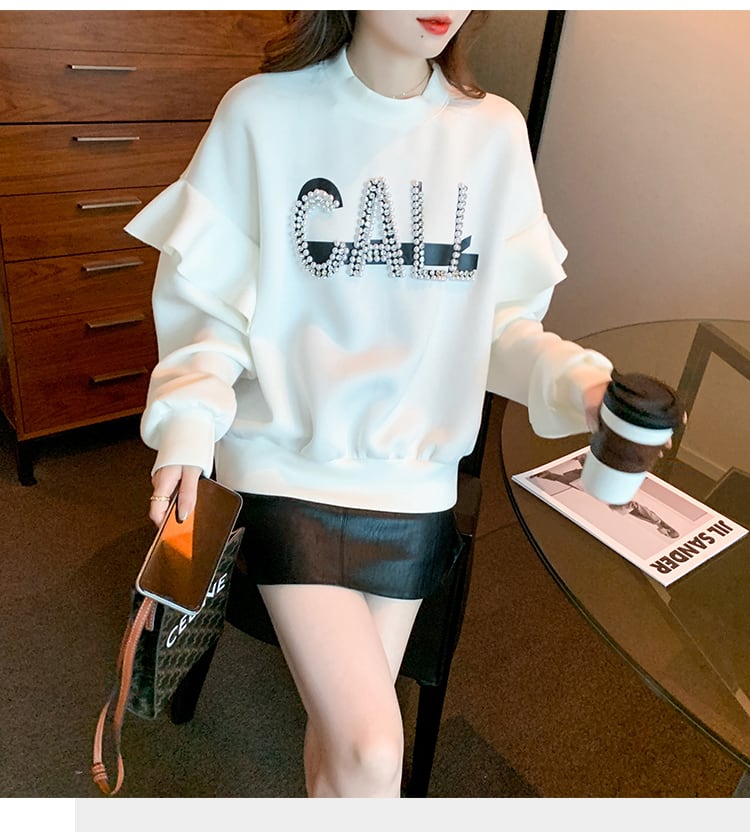 【tops】女性力を高める〜!スウィートルーズオシャレゆったりデザイン厚手パーカー G5473