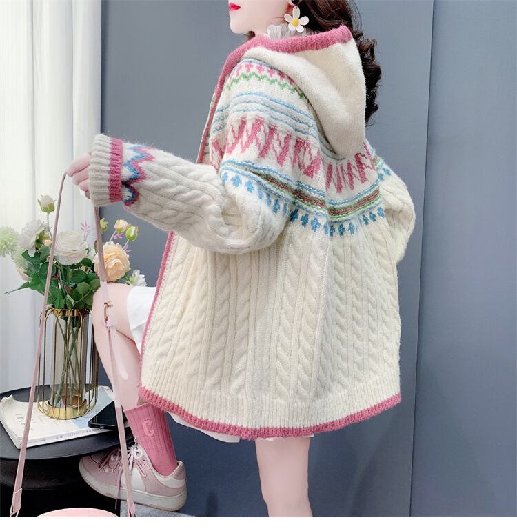 【outer】ジャカードニットカーデ　M28704