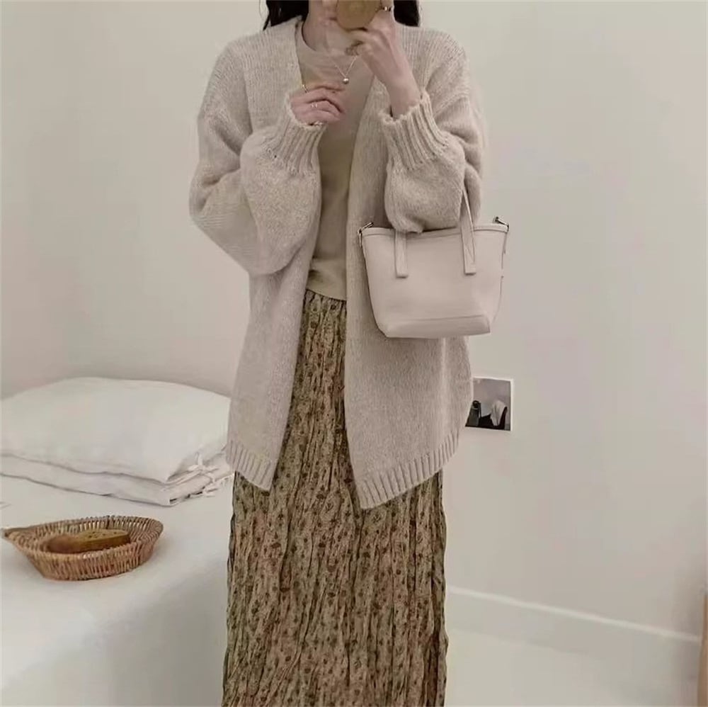 【outer】無地ニットカーデ　M26319